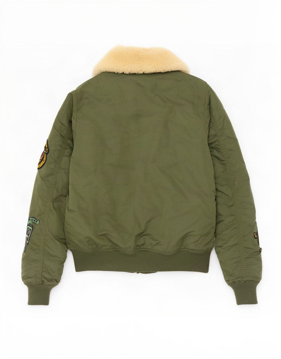 Alpha Industries Veste Bomber Graphique Femme UK 6 XS Nylon Vert