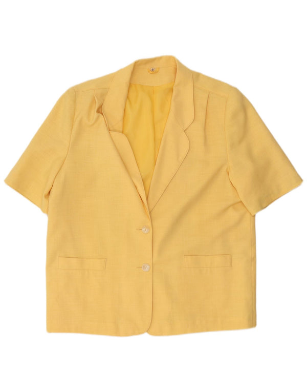House of Fraser Veste blazer à 2 boutons à manches courtes pour femme UK 18 XL Jaune