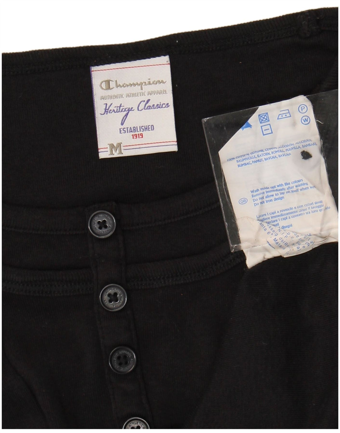 Champion Femme Heritage Classics Top Manches Longues UK 12 Coton Noir Moyen