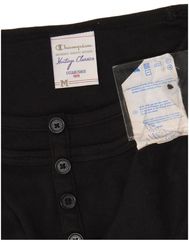 Champion Femme Heritage Classics Top Manches Longues UK 12 Coton Noir Moyen