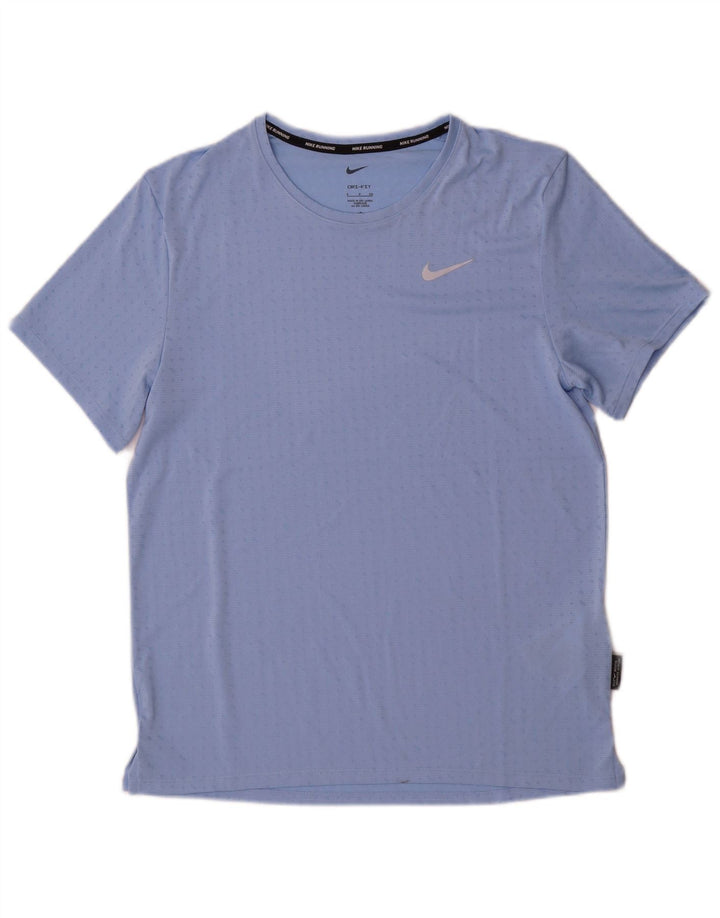 Nike Hommes Dri Fit T-Shirt Haut Petit Bleu Tacheté Polyester
