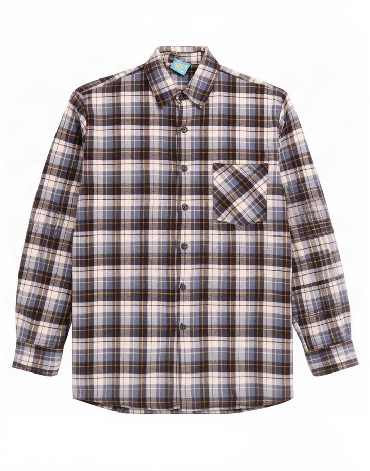 Perth Chemise longue en flanelle pour homme XL Bleu à carreaux en coton