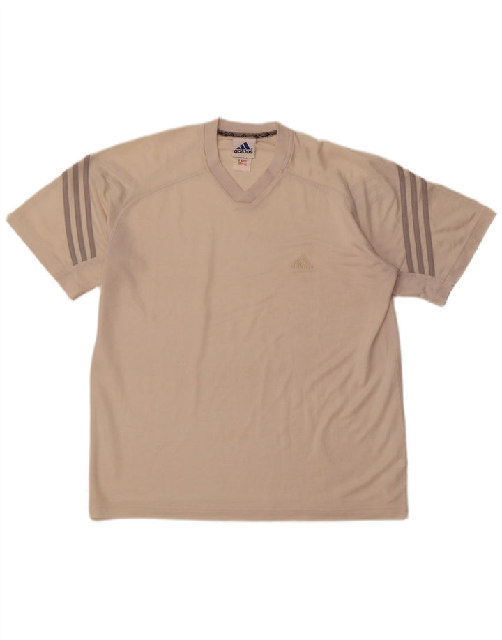 ADIDAS T-shirt pour homme UK 42/44 Large Beige Polyester