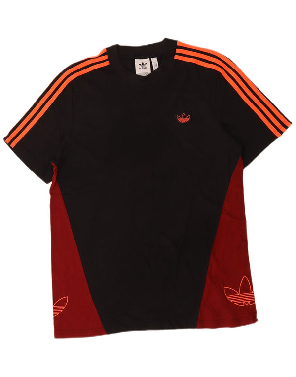 Adidas T-shirt graphique pour homme en coton color block noir moyen