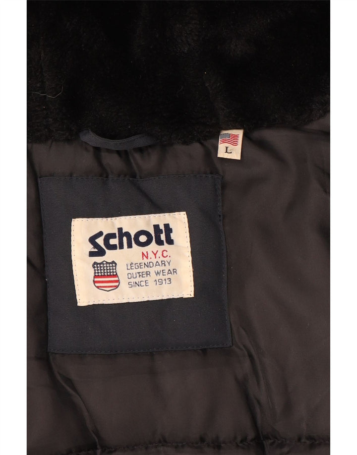 Schott Veste de sport à capuche pour homme UK 40 Large Bleu marine