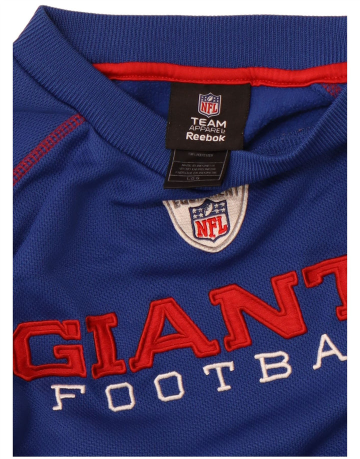 REEBOK Haut graphique Giants à manches longues pour hommes, grand bleu, polyester