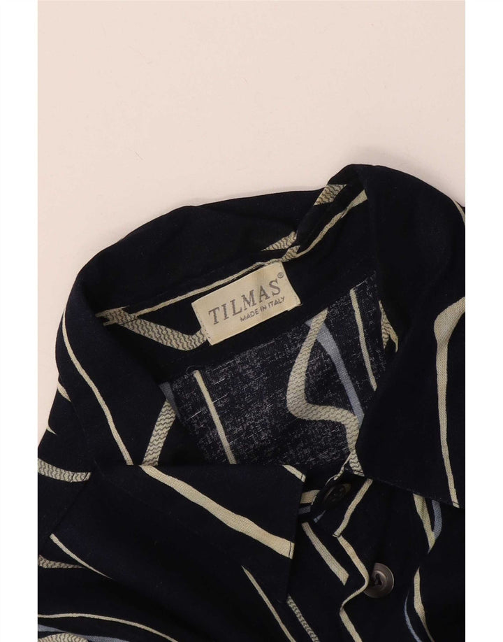 Tilmas Chemise à manches courtes pour homme, grande taille, rayée bleu marine