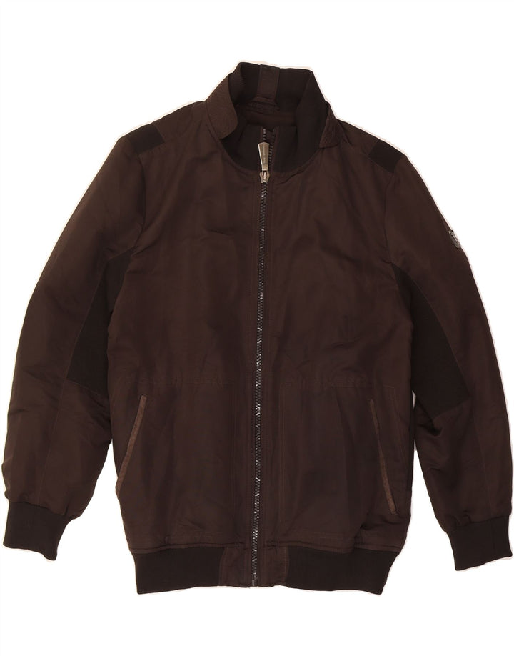 TRUSSARDI Womens Bomber Jacket UK 16 Large Brown Polyester Vintage Trussardi and Second-Hand Trussardi from Messina Hembry 