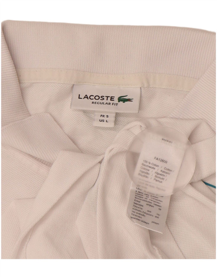 LACOSTE Homme Graphic Regular Fit Polo Taille 5 Grand Coton Blanc