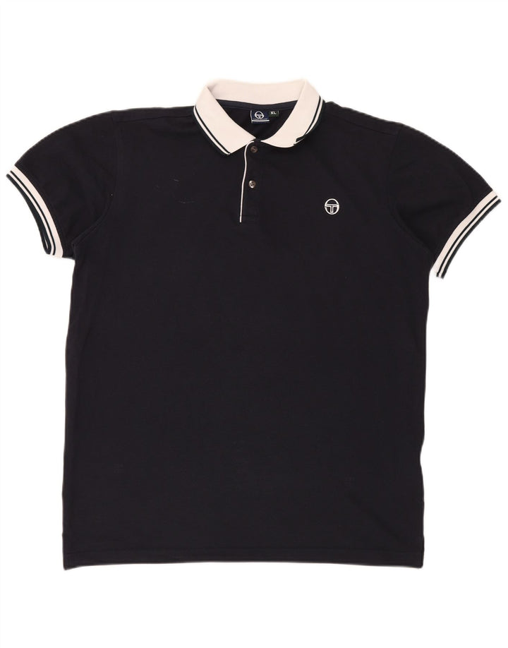 SERGIO TACCHINI Polo Homme XL Bleu Marine Coton