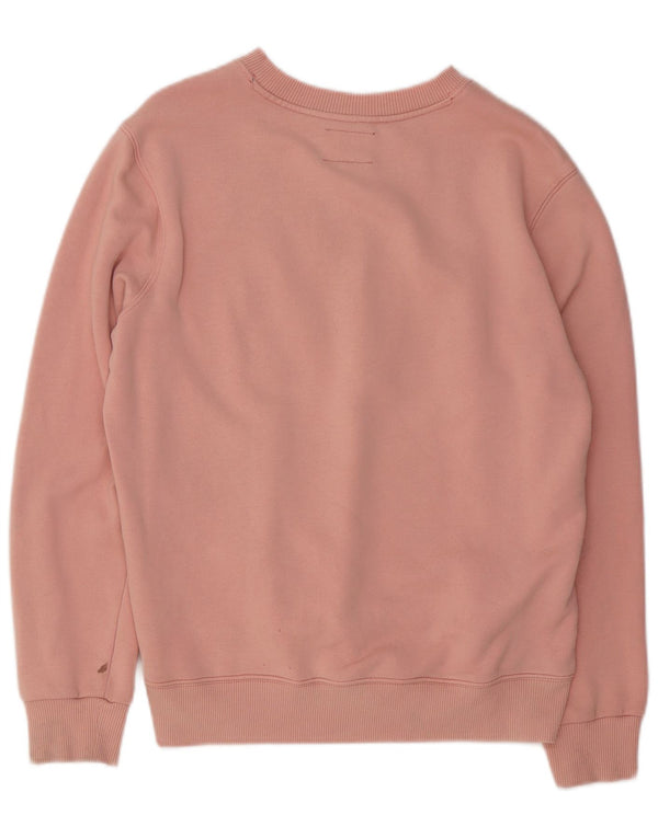 TOMMY HILFIGER Sweat-shirt graphique pour femme UK 14 Coton rose moyen