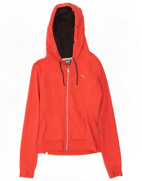 Puma Pull à capuche zippé pour femme UK 12 Coton rouge moyen