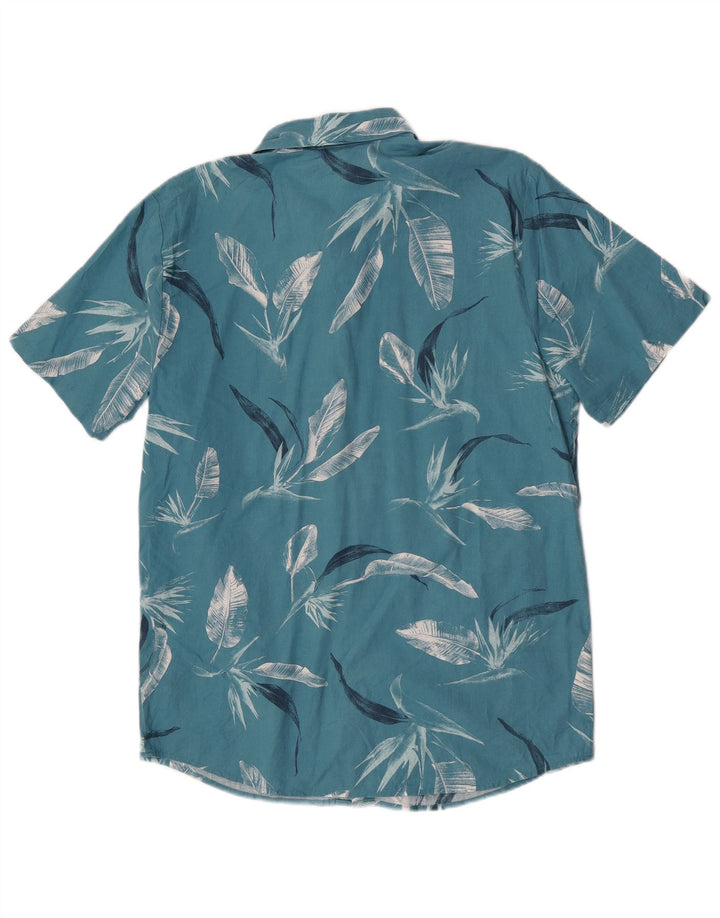 Volcom Chemise à Manches Courtes Homme Bleu Moyen Coton Floral