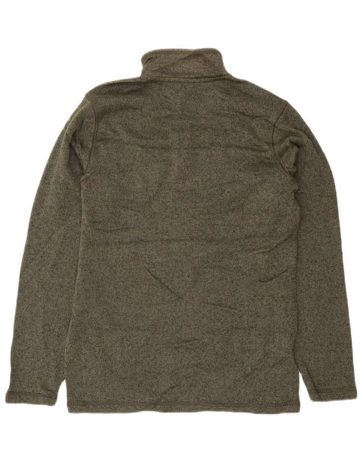 Eddie Bauer Sweat-shirt à col boutonné pour homme Kaki moyen moucheté