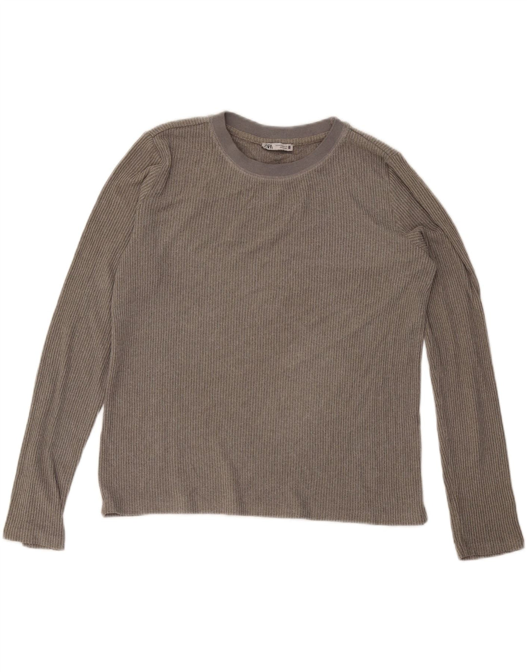 Zara Femme Top Manches Longues UK 14 Gris Moyen