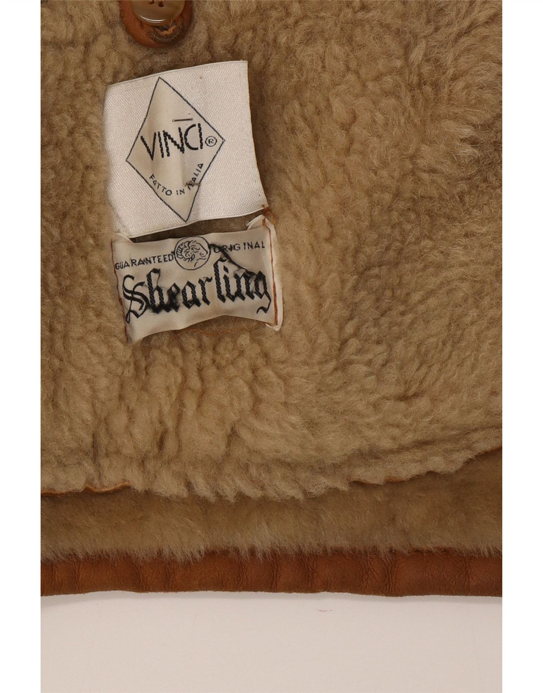 Vinci Veste en peau de mouton pour homme UK 40 Grand cuir marron