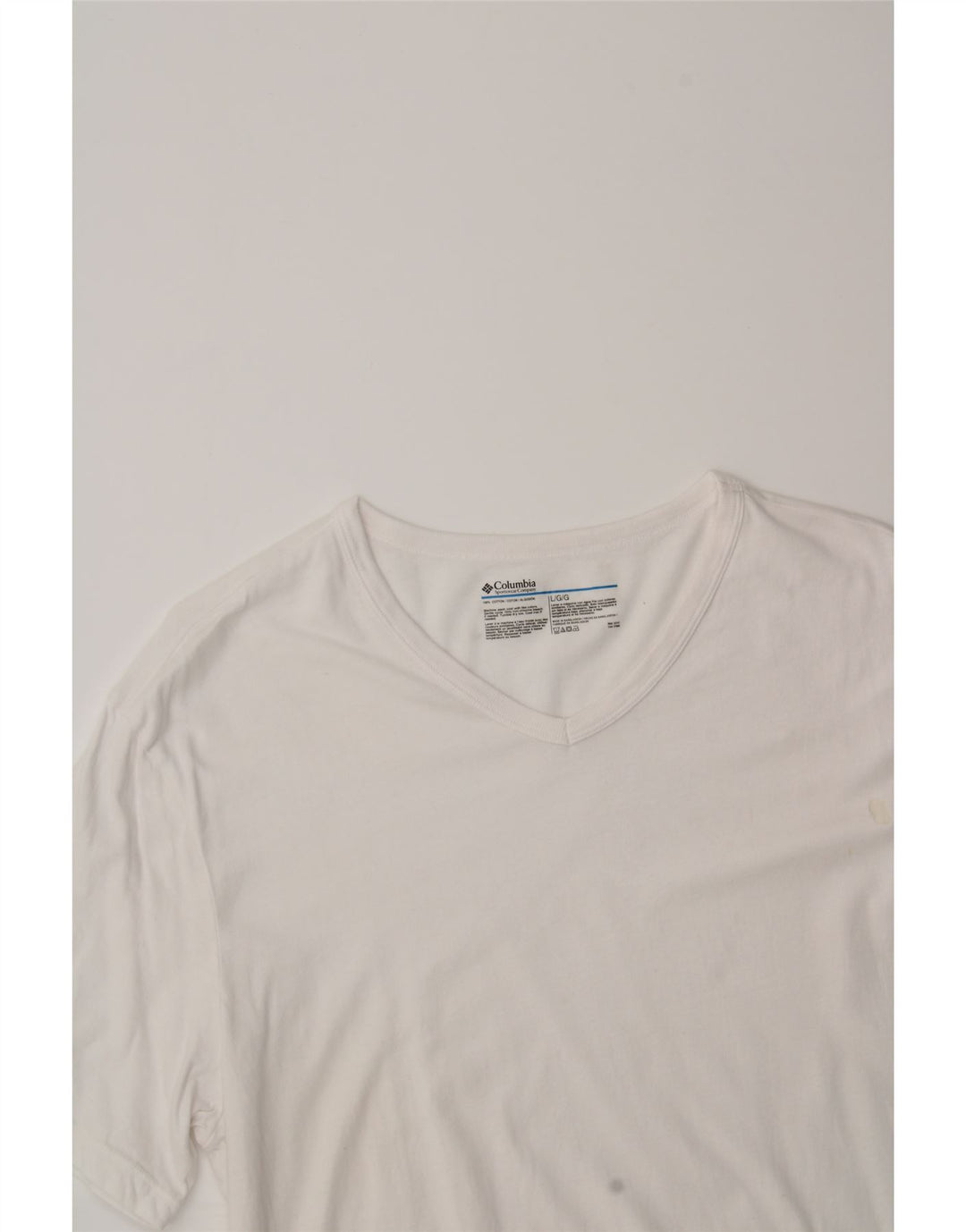 COLUMBIA Mens T-Shirt Top Large White Cotton Vintage Columbia and Second-Hand Columbia from Messina Hembry 