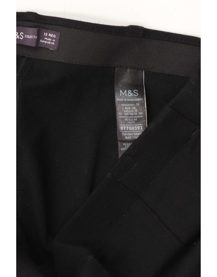 Marks & Spencer Pantalon de costume droit pour femme UK 12 Medium W32 L30 Noir