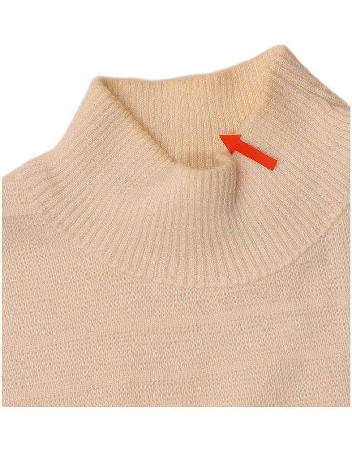 VINTAGE Pull col roulé femme UK 16 Grand Blanc