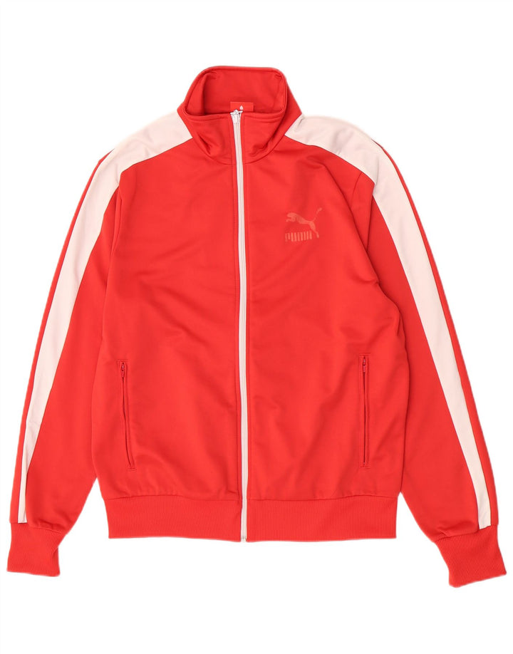 Puma Veste de Survêtement Homme Rouge Moyen Polyester Colorblock