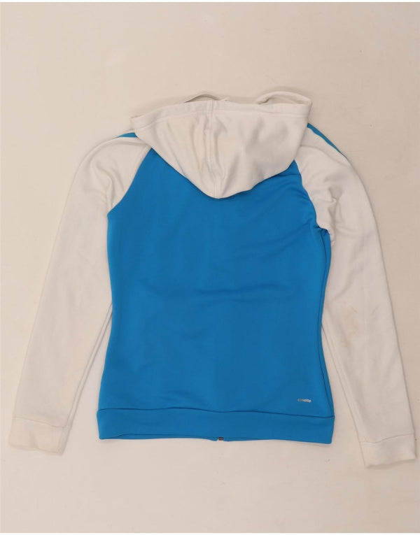 Adidas Climalite Zip Sweat à capuche pour femme UK 8/10 Petit Bleu Polyester