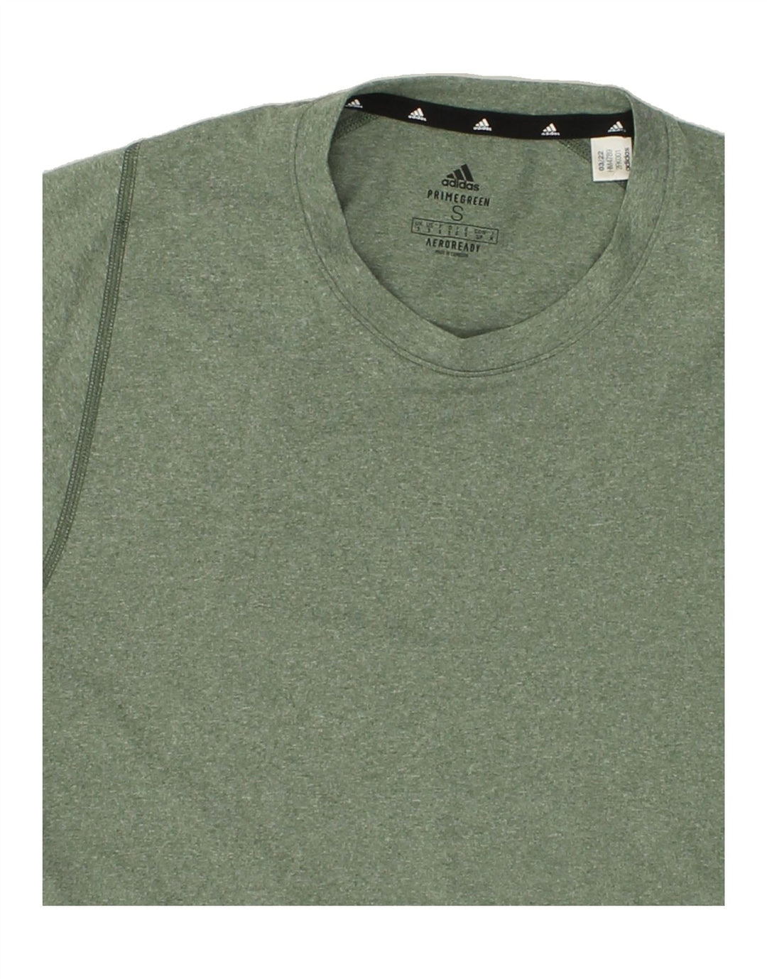 ADIDAS Mens Aeroready T-Shirt Top Small Green Flecked Polyester Vintage Adidas and Second-Hand Adidas from Messina Hembry 