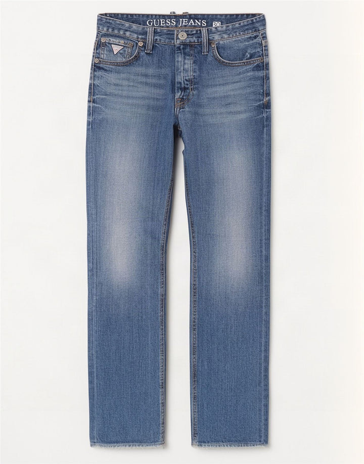 Guess Jean droit homme W30 L33 bleu coton