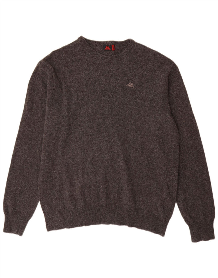 Kappa Pull à col rond pour homme en laine gris moyen