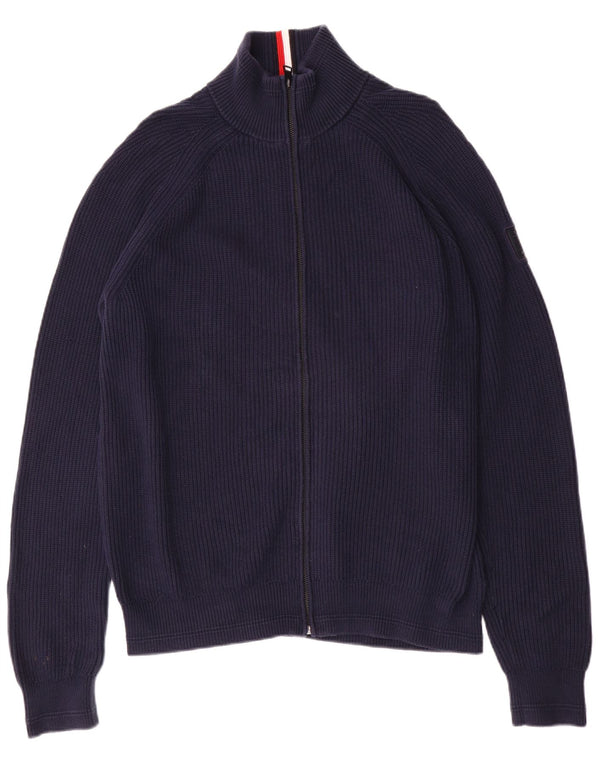 TOMMY HILFIGER Pull Cardigan Homme XL Bleu Marine Coton