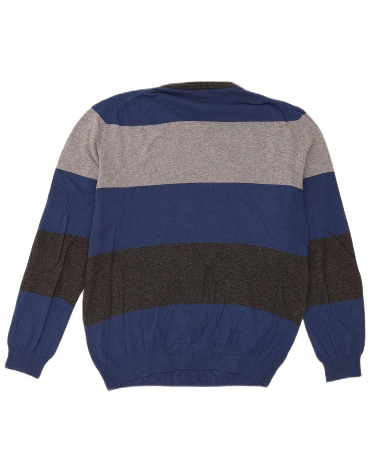 Harmont & Blaine Pull Col Rond Homme Large Bleu Rayé Polyamide