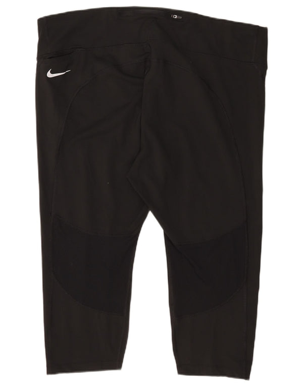 Nike Legging Capri Dri Fit pour Femme UK 22 3XL Noir Polyester