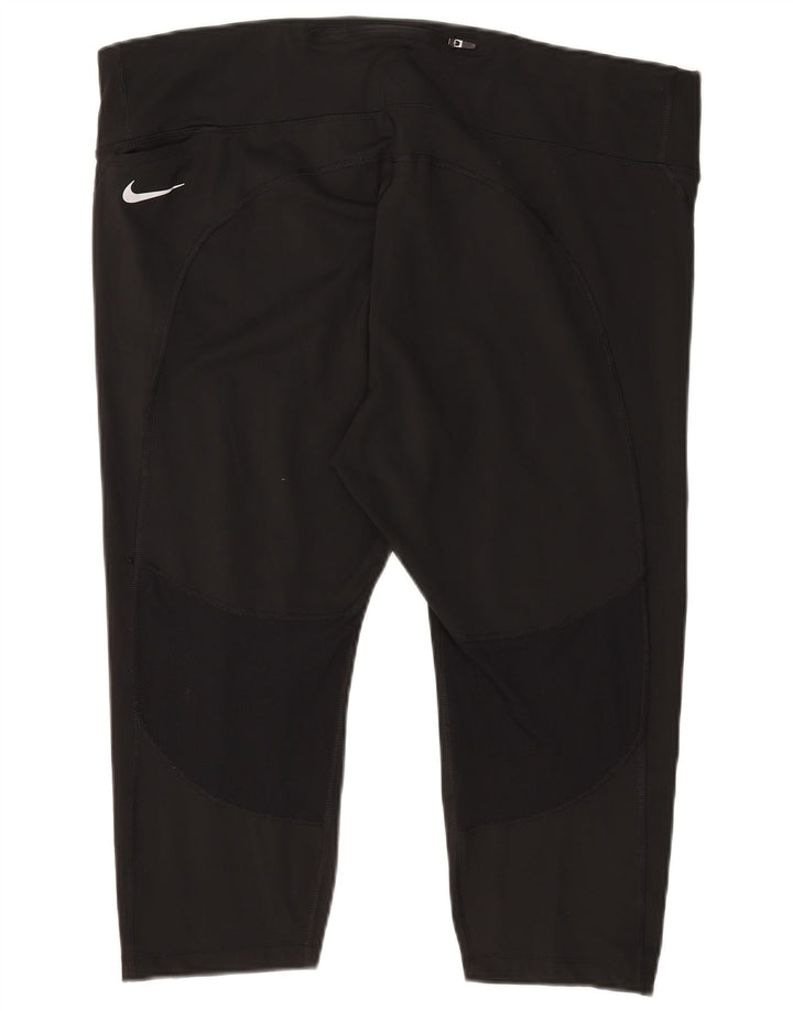 Nike Legging Capri Dri Fit pour Femme UK 22 3XL Noir Polyester
