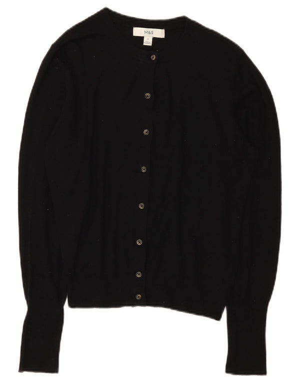 Marks & Spencer Pull cardigan court pour femme UK 12 Viscose noir moyen
