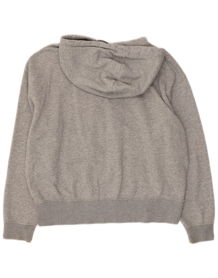 NIKE Pull à capuche surdimensionné pour femme UK 10 Petit coton moucheté gris