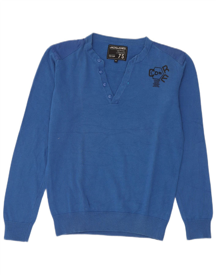 Jack & Jones Pull Col V Homme Bleu Moyen Coton