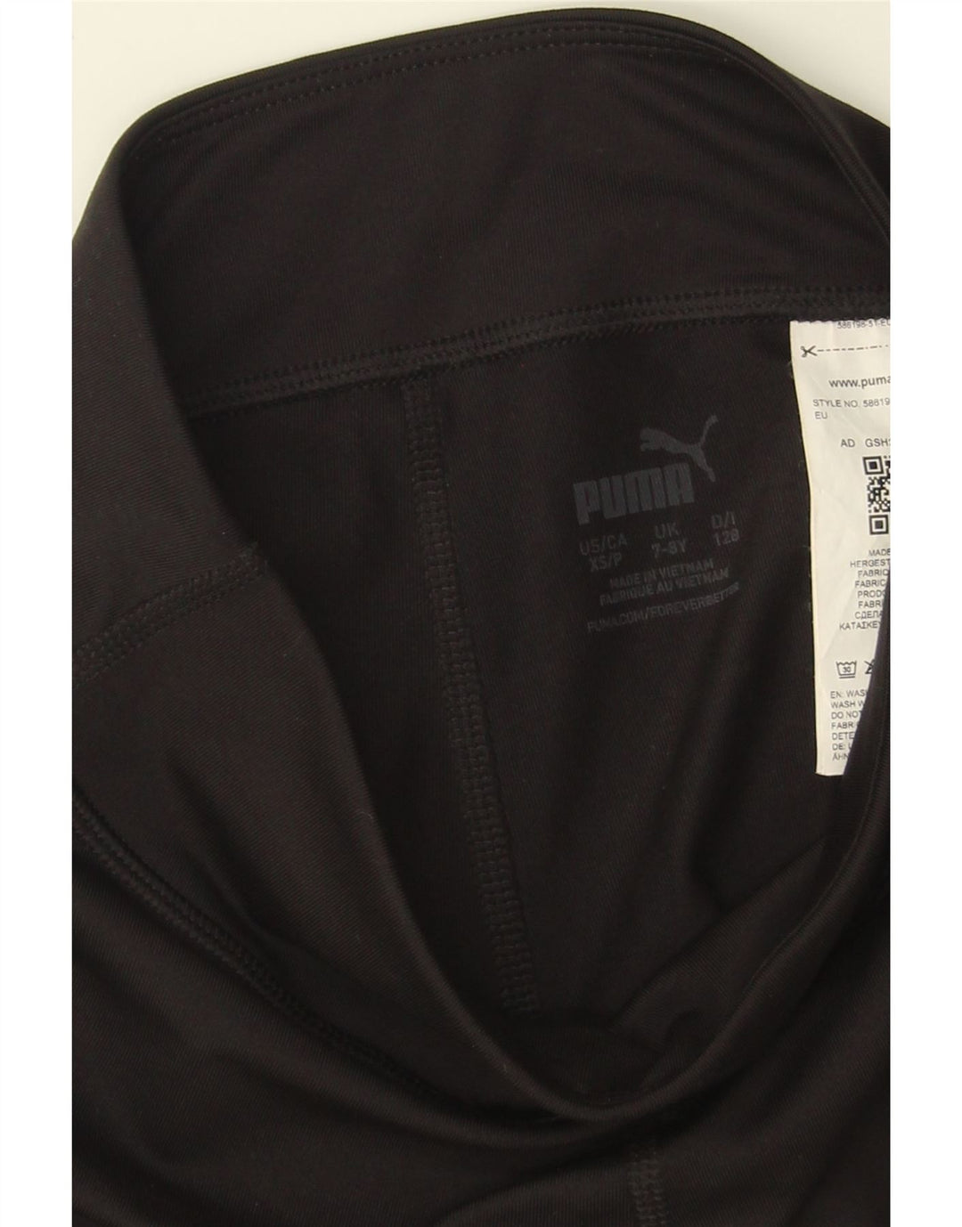 PUMA Girls Graphic Leggings 7-8 Years  Black Colourblock Polyester Vintage Puma and Second-Hand Puma from Messina Hembry 