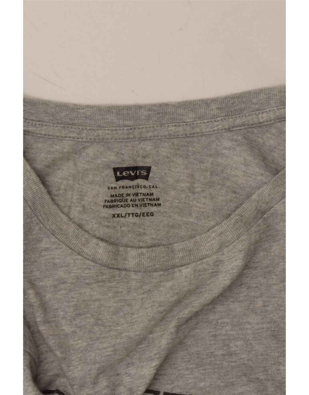 LEVI'S Mens Graphic T-Shirt Top 2XL Grey Cotton Vintage Levi's and Second-Hand Levi's from Messina Hembry 
