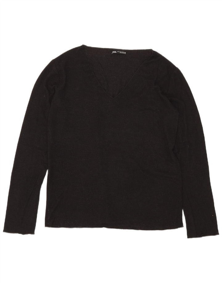 Zara Femme Top Manches Longues UK 18 XL Noir