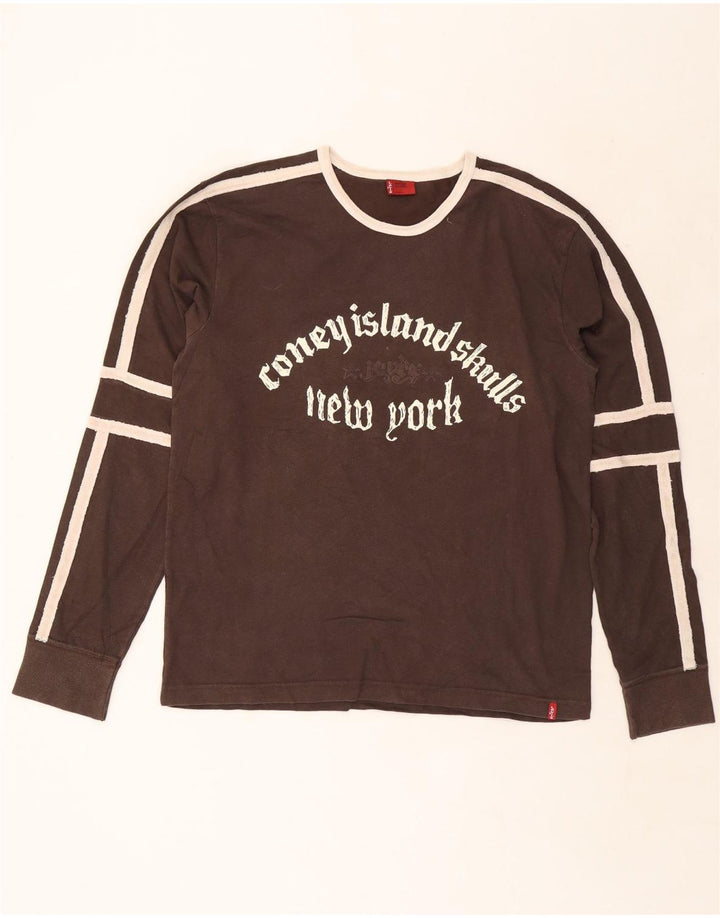 Levi's Graphic Top Long Sleeve XL Homme Marron Colorblock