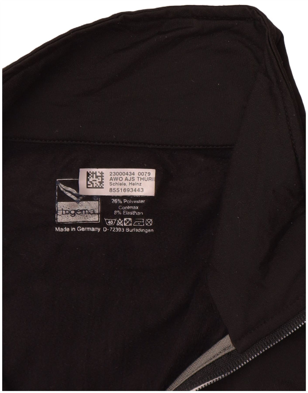 TRIGEMA Veste de survêtement sans manches pour homme en polyester noir Taille L