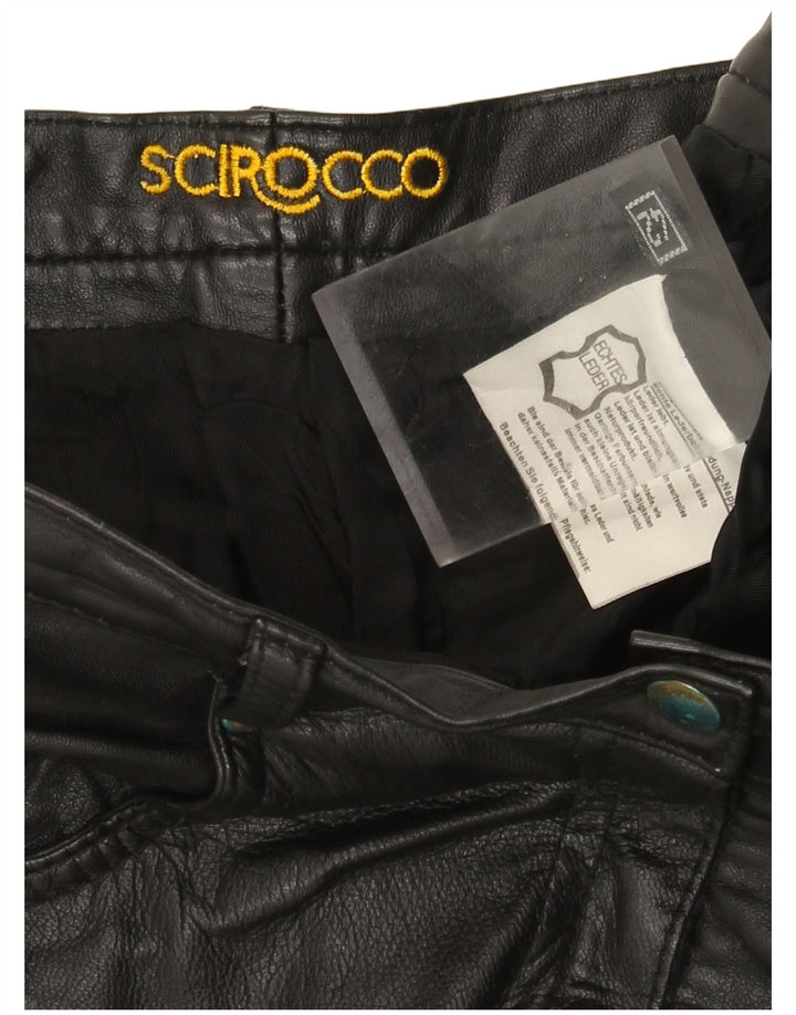 Scirocco Pantalon fuselé en cuir pour femme IT 42 Medium W30 L29 Cuir noir