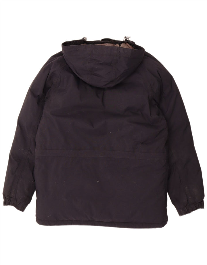 THE NORTH FACE Womens Hooded Padded Jacket UK 14 Medium Navy Blue Nylon