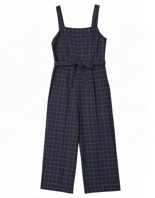 Seasalt Cornwall Petite combinaison pour femme UK 12 en coton à carreaux bleu marine moyen