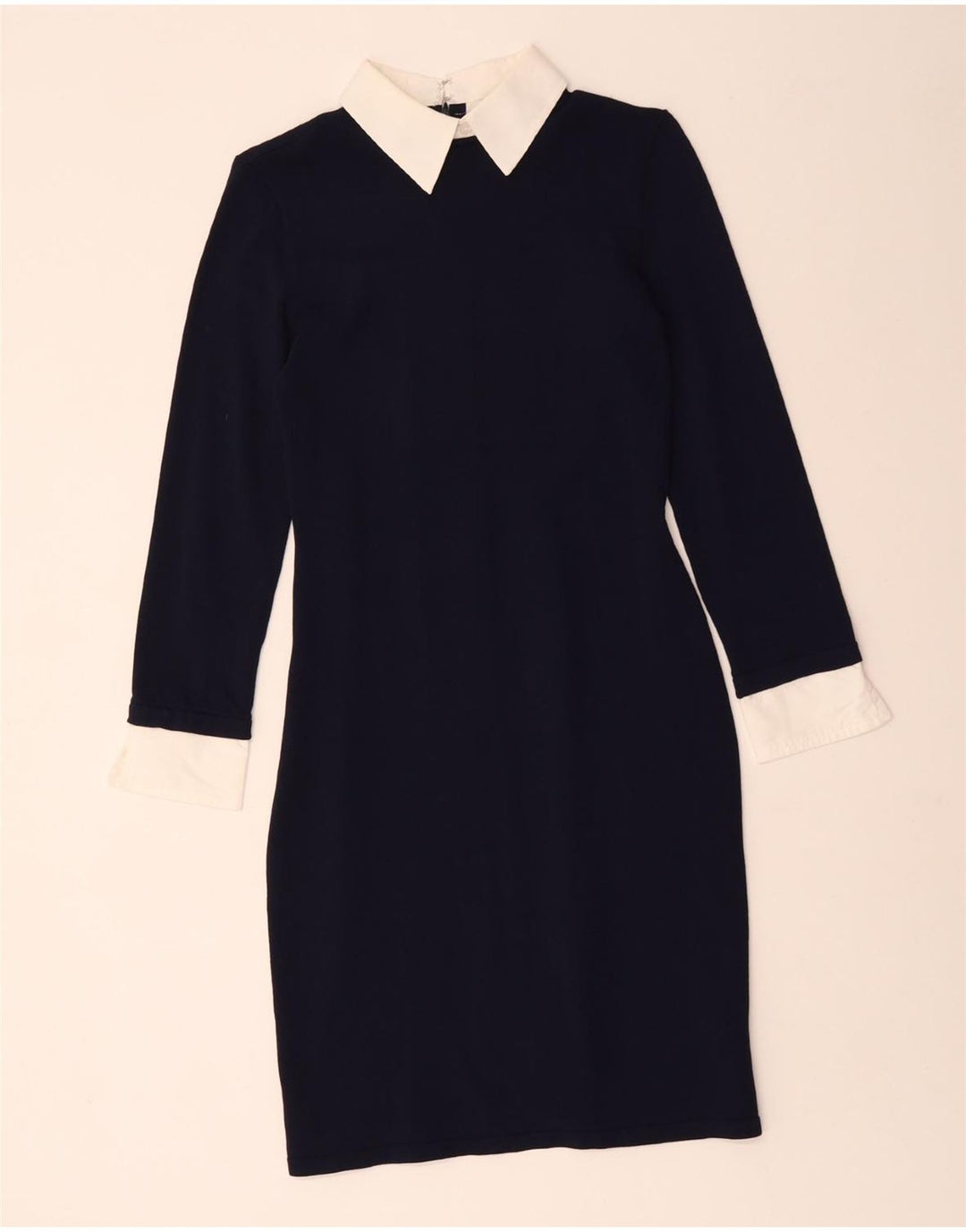 RALPH LAUREN Robe fourreau à manches longues pour femme UK 6 XS Nylon bleu marine
