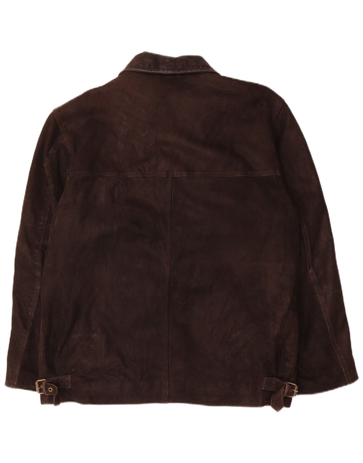 veste en cuir homme vintage UK 36 Petit Marron