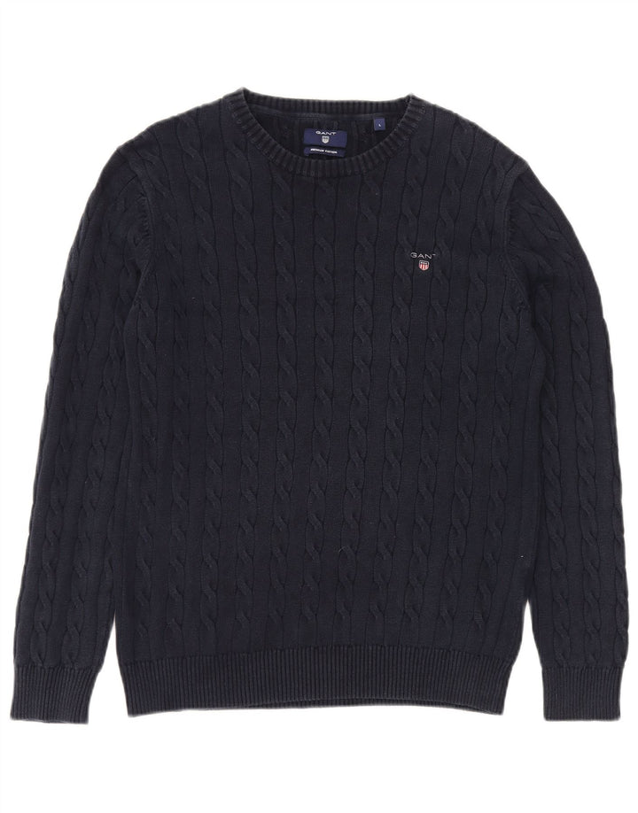 Gant Homme Col Bateau Pull Pull Large Bleu Marine Coton