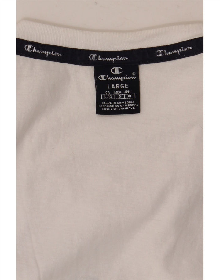 Champion T-Shirt Homme Haut Large Blanc Colourblock