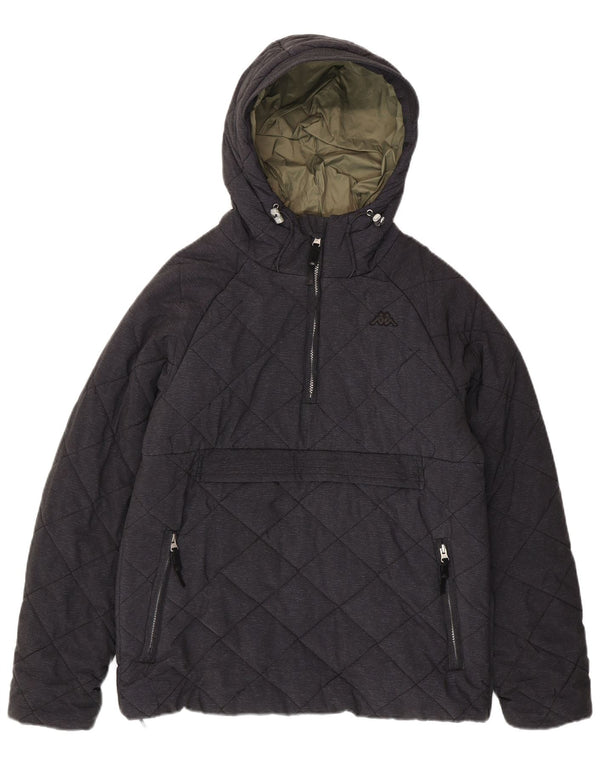 Kappa Veste Anorak rembourrée à capuche pour homme UK 38 Gris moyen Polyester