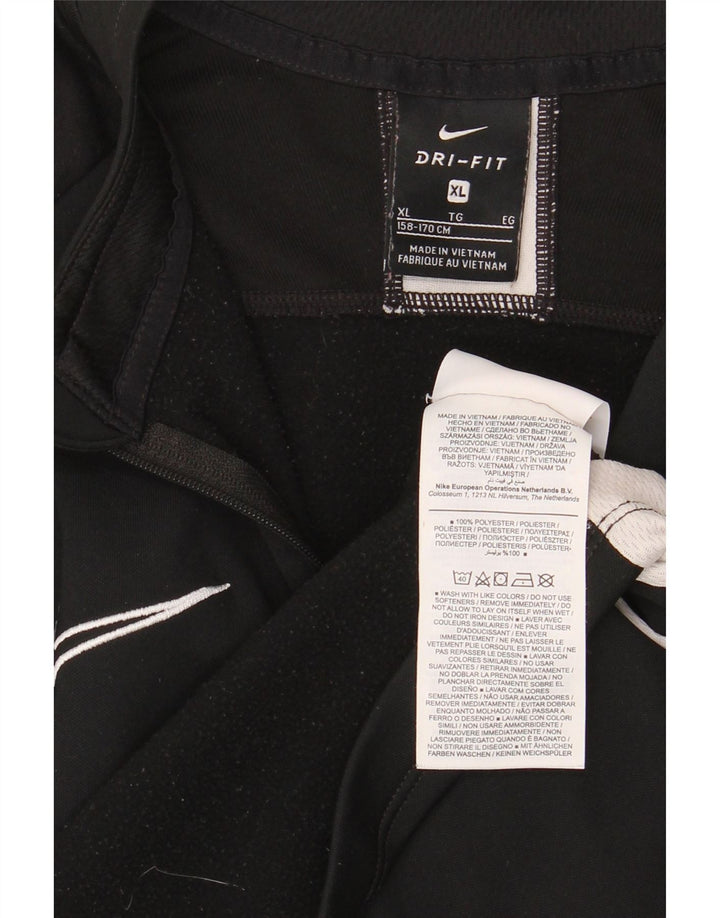 Nike Haut de survêtement Dri Fit Zip Neck pour garçon 13-14 ans XL Noir