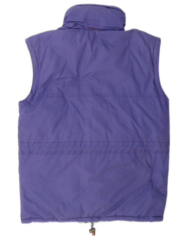 vintage Mens Hoody Réversible Rembourré Gilet UK 40 Grand Purple Colourblock